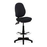 Nautilus Designs Java 200 Medium Back Twin Lever Fabric Draughtsman Operator Chair Without Arms Black - BCF/P505/BK/FCK DD